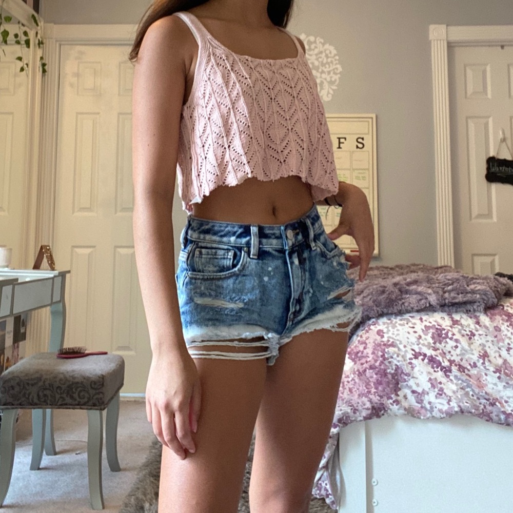 Pink crochet tank top - brand new
